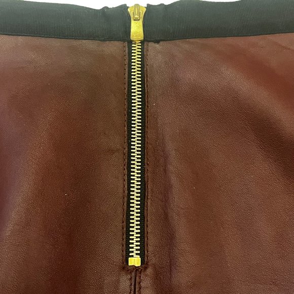 Gorgeous! Sandro Reddish Brown Lambskin Leather Skirt with pockets Sz 2 … - Picture 7 of 11